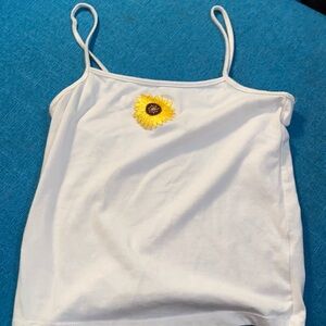 Skinny strap daisy tank top